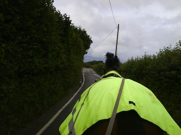 up the road